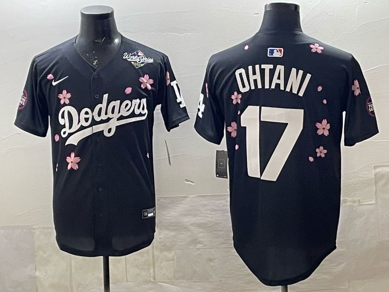 Men 2025 Nike Los Angeles Dodgers #17 Ohtani Black Game MLB Jersey 03->los angeles dodgers->MLB Jersey